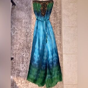 Va Va Voom Vintage Tie Dye Embellished Boho Jumpsuit Small